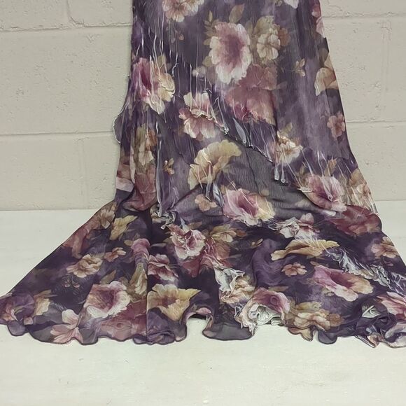 Coldwater Creek Women’s Sheer Floral Pleated Dress, Petite XL, Made in USA, EUC - Picture 6 of 7